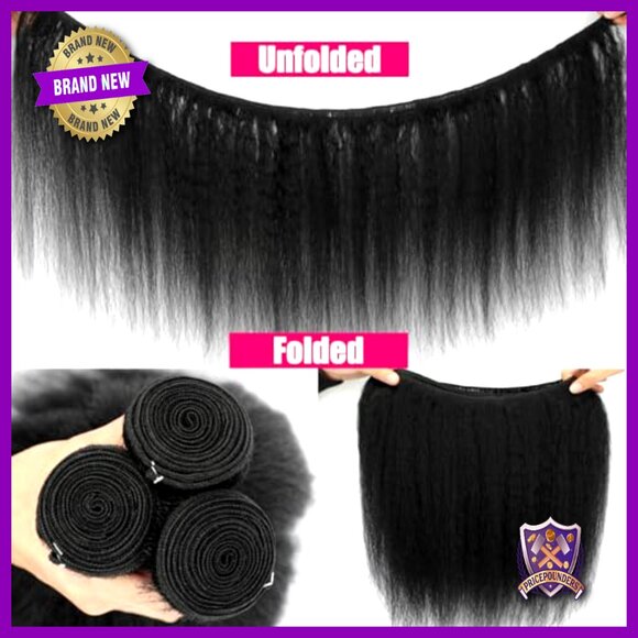 Kinky Straight Human Hair Bundles 100% Brazilian Virgin Hair 3 Bundles main image 4